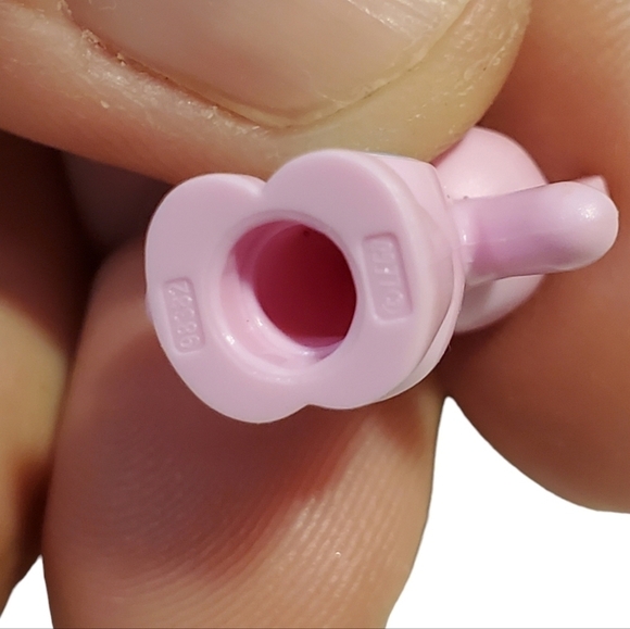 Lego Pink Teddy Bear mini figure blue white striped belly - Picture 2 of 6